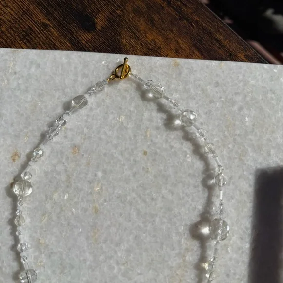 One of a Kind Clear Crystal Beaded Choker - Picture 5 of 6